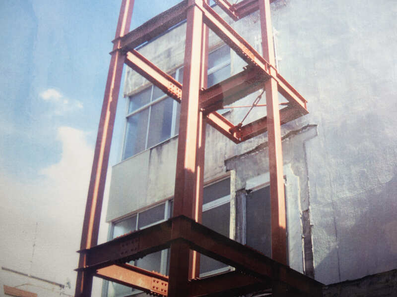 南條邸EV室鉄骨工事の施工写真